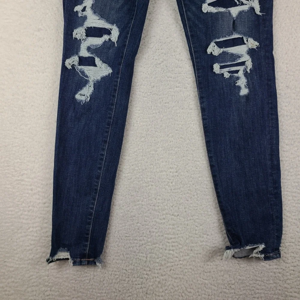 American Eagle Jeans Womens 14 Super Hi Rise Jegging Next Level Stretch Distress